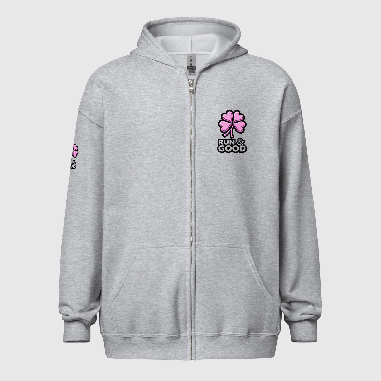 Sweat à capuche zippé Run & Good Essentials Pink