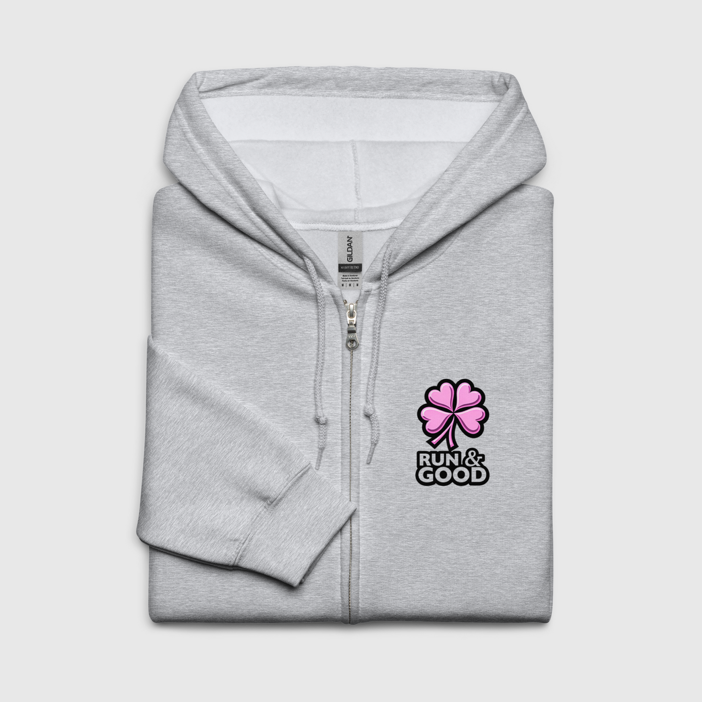 Sweat à capuche zippé Run & Good Essentials Pink