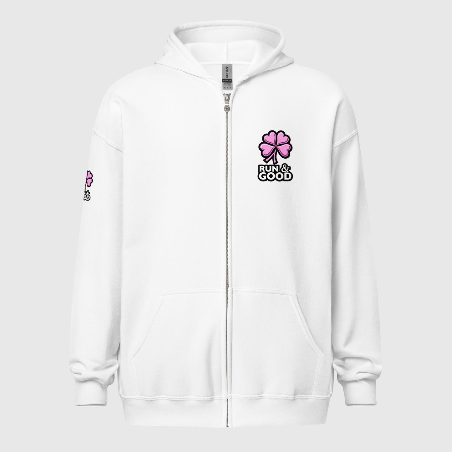 Sweat à capuche zippé Run & Good Essentials Pink